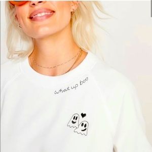 “What Up, Boo?” Sweatshirt size small. NWT